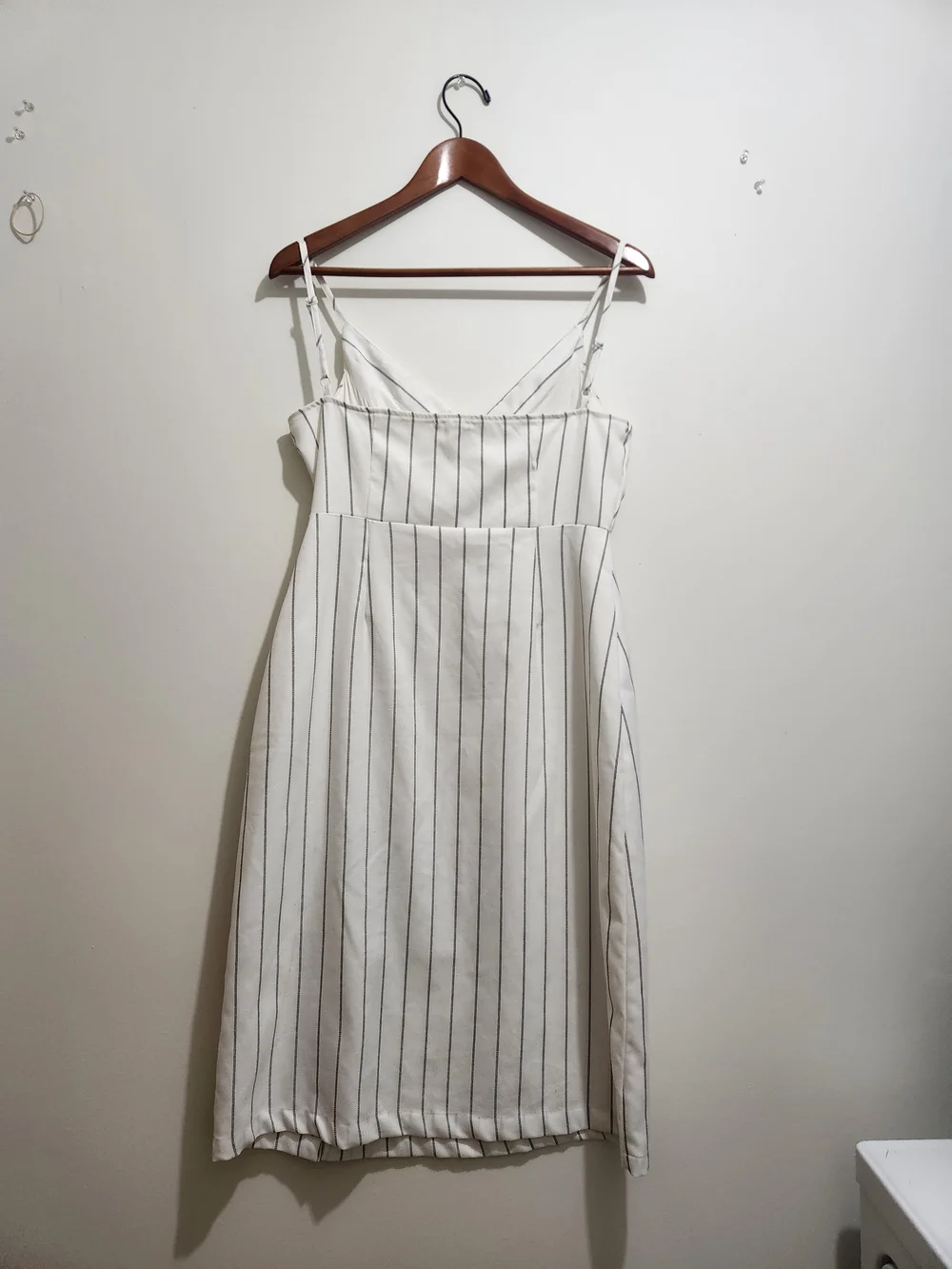 Ardene White Striped Button-Front Midi Dress - Picture 2 of 10